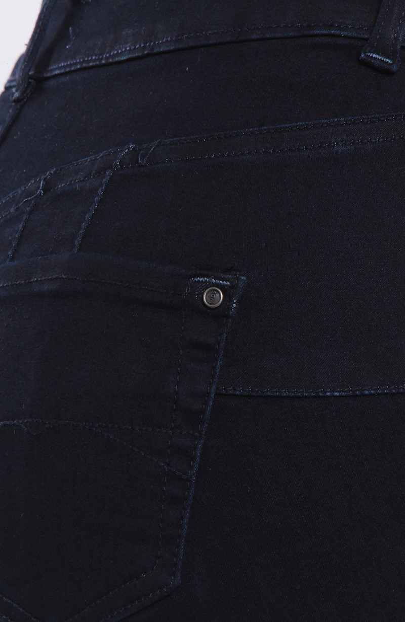 JEANS MUJER FLARE TIRO ALTO PRETINA BASICA 1 BOTON PUSH UP - 6