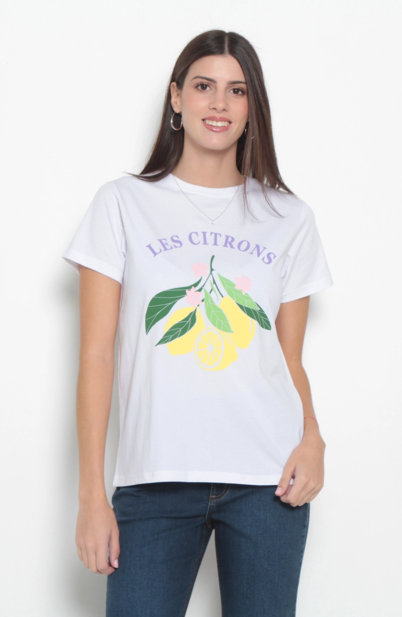 POLERA MANGA CORTA ESTAMPADA ESCOTE REDONDO - 1