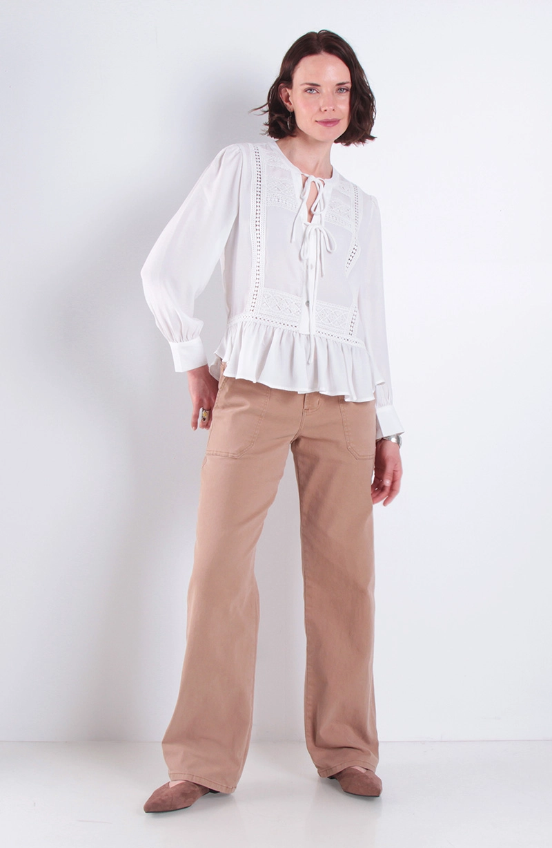BLUSA MANGA LARGA BORDERY ESCOTE V - 3