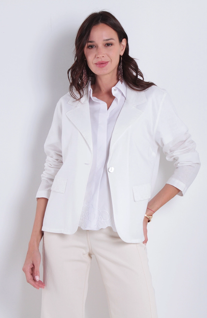 BLAZER MANGA LARGA  EMBROIDERY CON BOLSILLO - 1