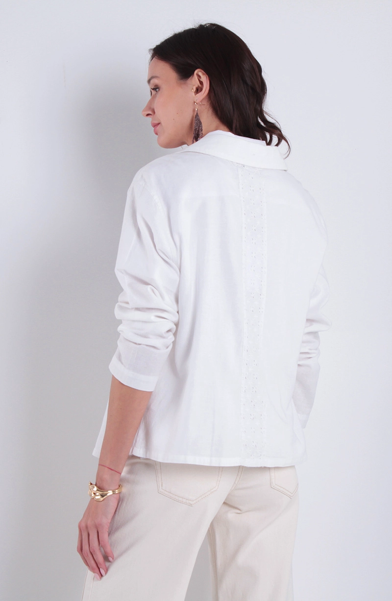 BLAZER MANGA LARGA  EMBROIDERY CON BOLSILLO - 4