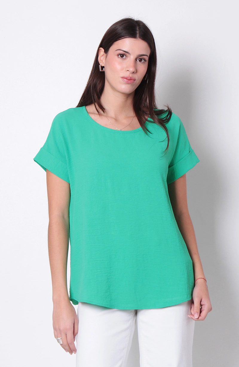 BLUSA MANGA CORTA ESCOTE REDONDO - 1