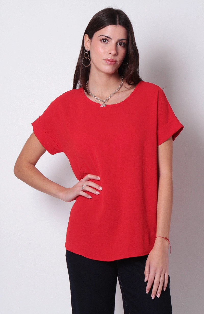 BLUSA MANGA CORTA ESCOTE REDONDO - 1