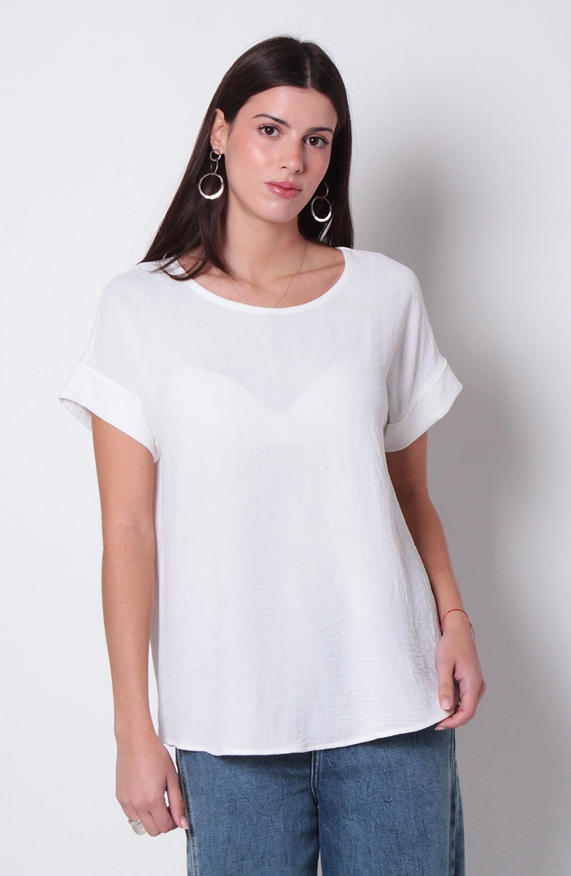 BLUSA MANGA CORTA ESCOTE REDONDO - 1