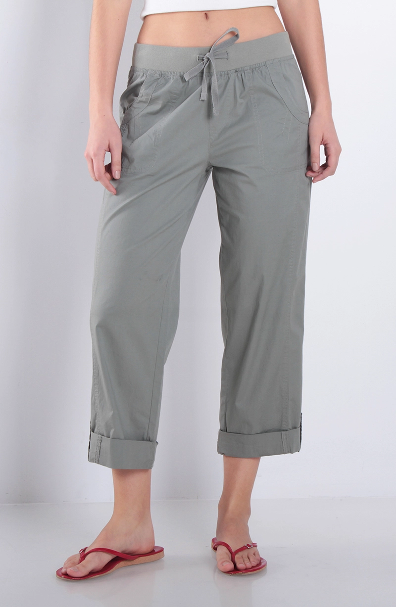 PANTALON CROP RECTO TIRO ALTO PRETINA ELASTICADA LAZO - 1