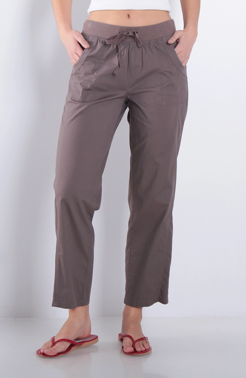 PANTALON CROP RECTO TIRO ALTO PRETINA ELASTICADA LAZO - 1