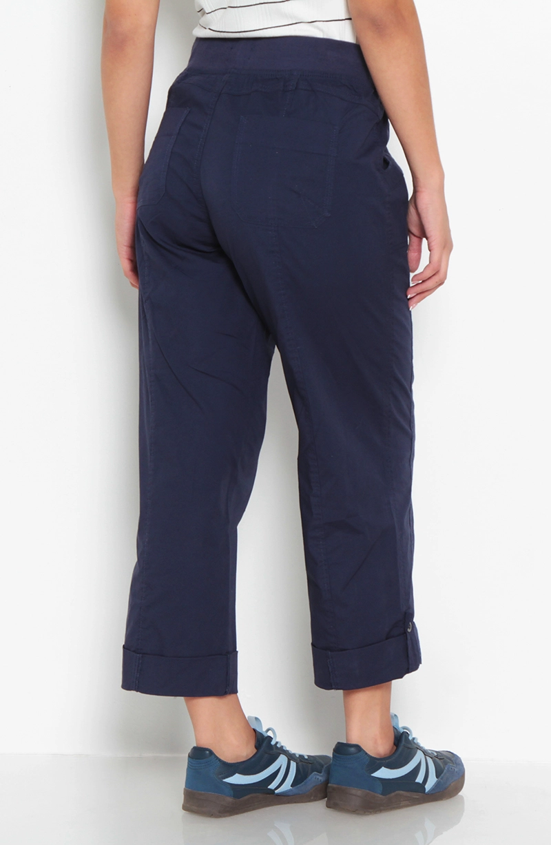 PANTALON CROP RECTO TIRO ALTO PRETINA ELASTICADA LAZO - 4