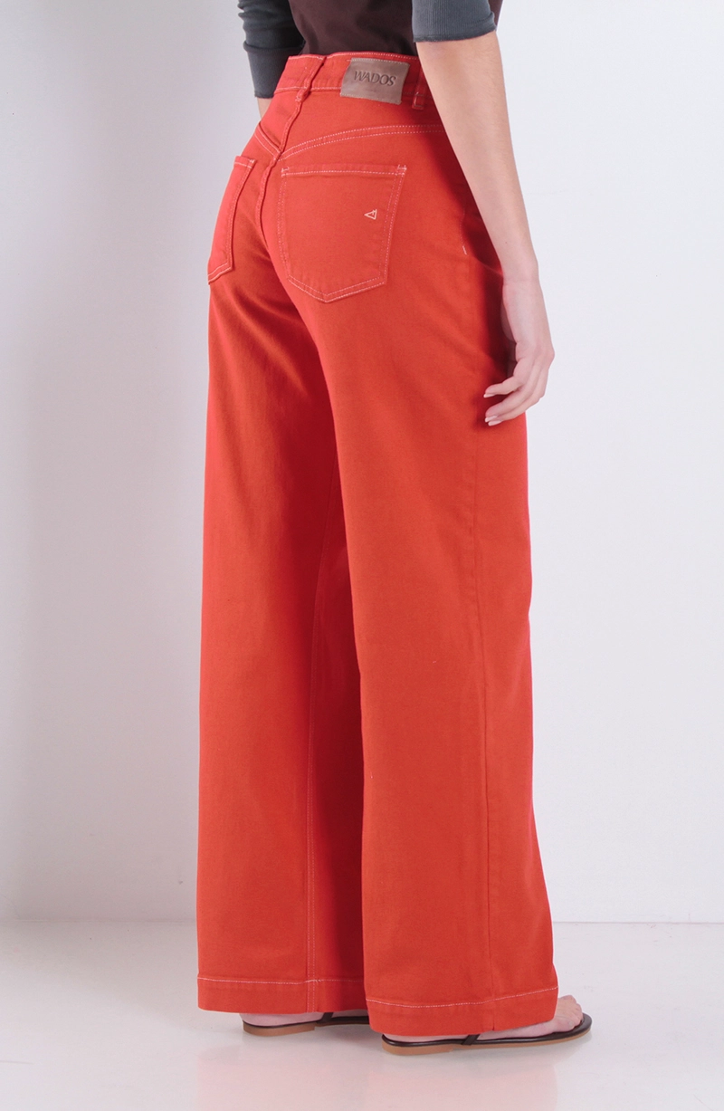 JEANS MUJER WIDE LEG TIRO ALTO PRETINA BASICA 1 BOTON - 4