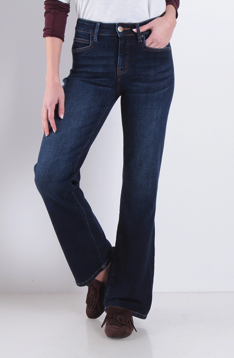 JEANS MUJER RECTO TIRO ALTO PRETINA BASICA 1 BOTON - 2