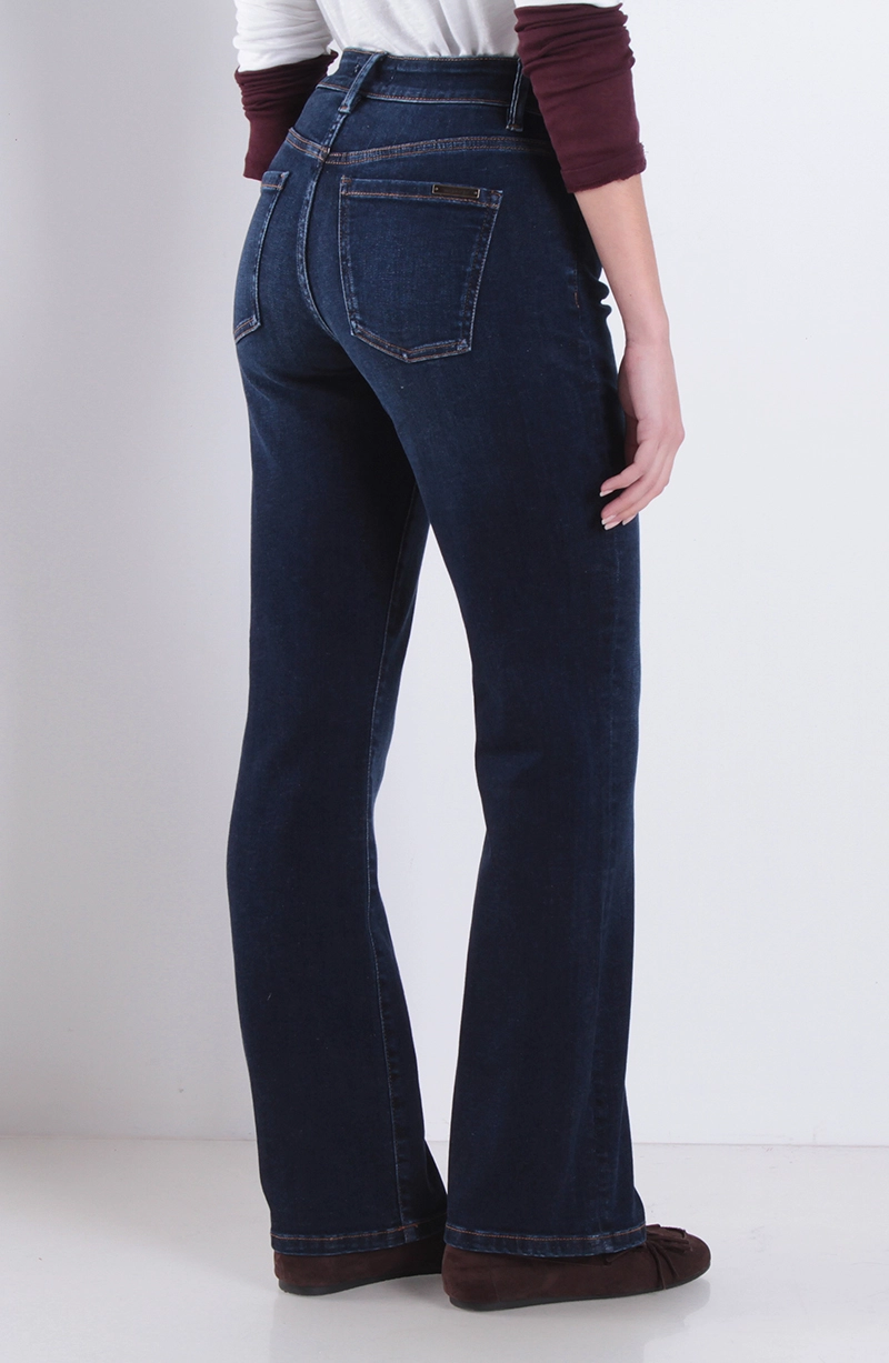 JEANS MUJER RECTO TIRO ALTO PRETINA BASICA 1 BOTON - 4