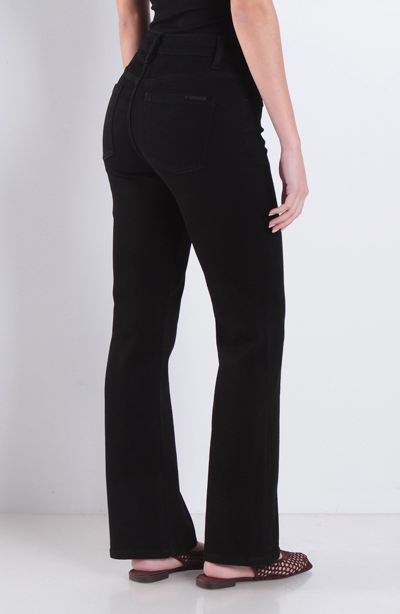 JEANS MUJER  RECTO TIRO ALTO PRETINA BASICA 1 BOTON - 4