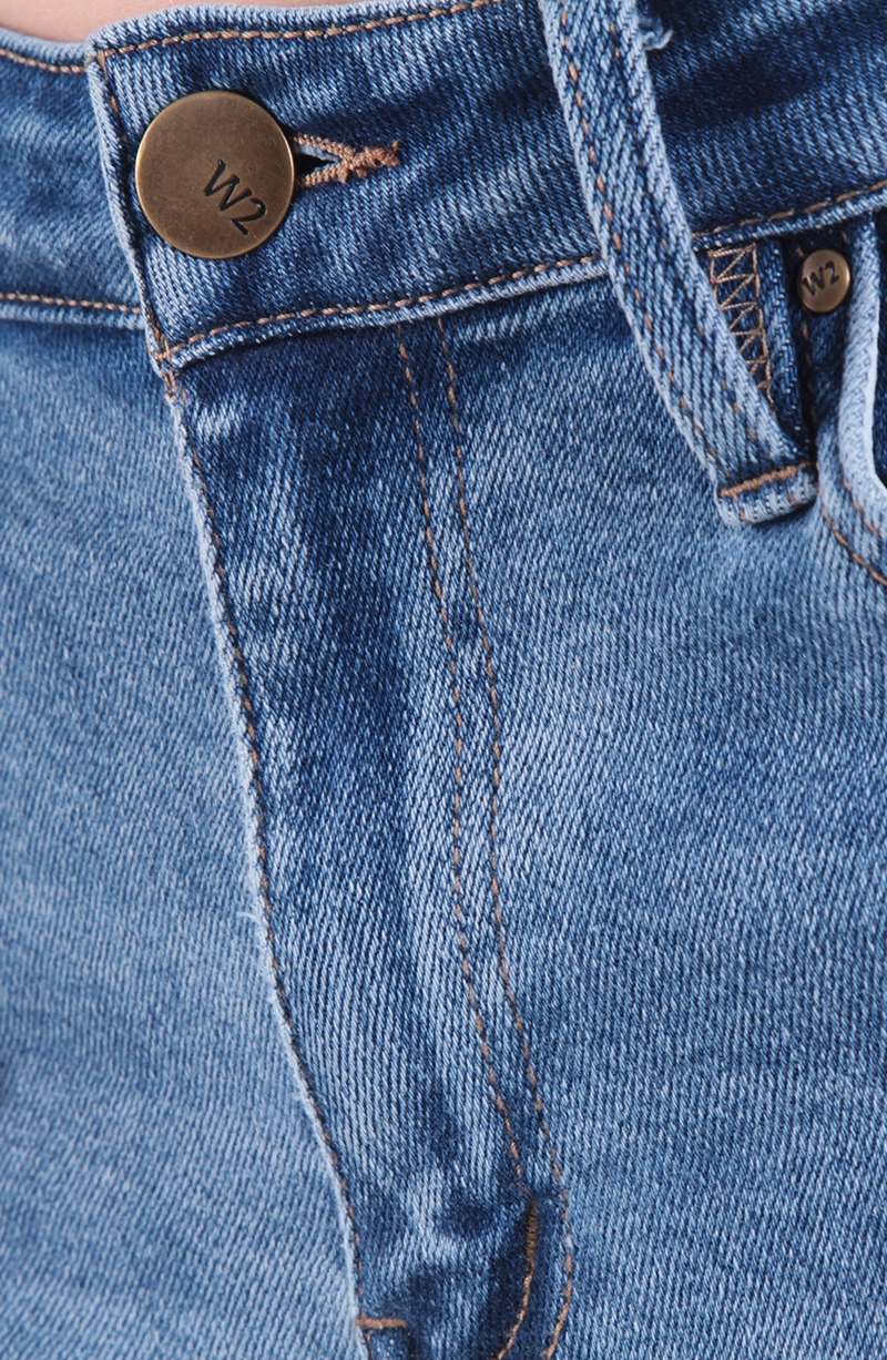 JEANS MUJER WIDE LEG TIRO ALTO PRETINA BASICA 1 BOTON - 2