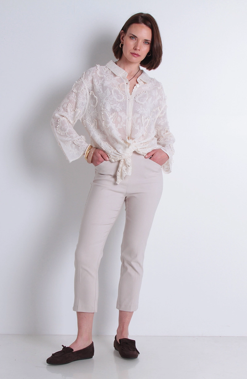 PANTALON CROP TIRO ALTO PRETINA MEDIA ELASTICADA - 3