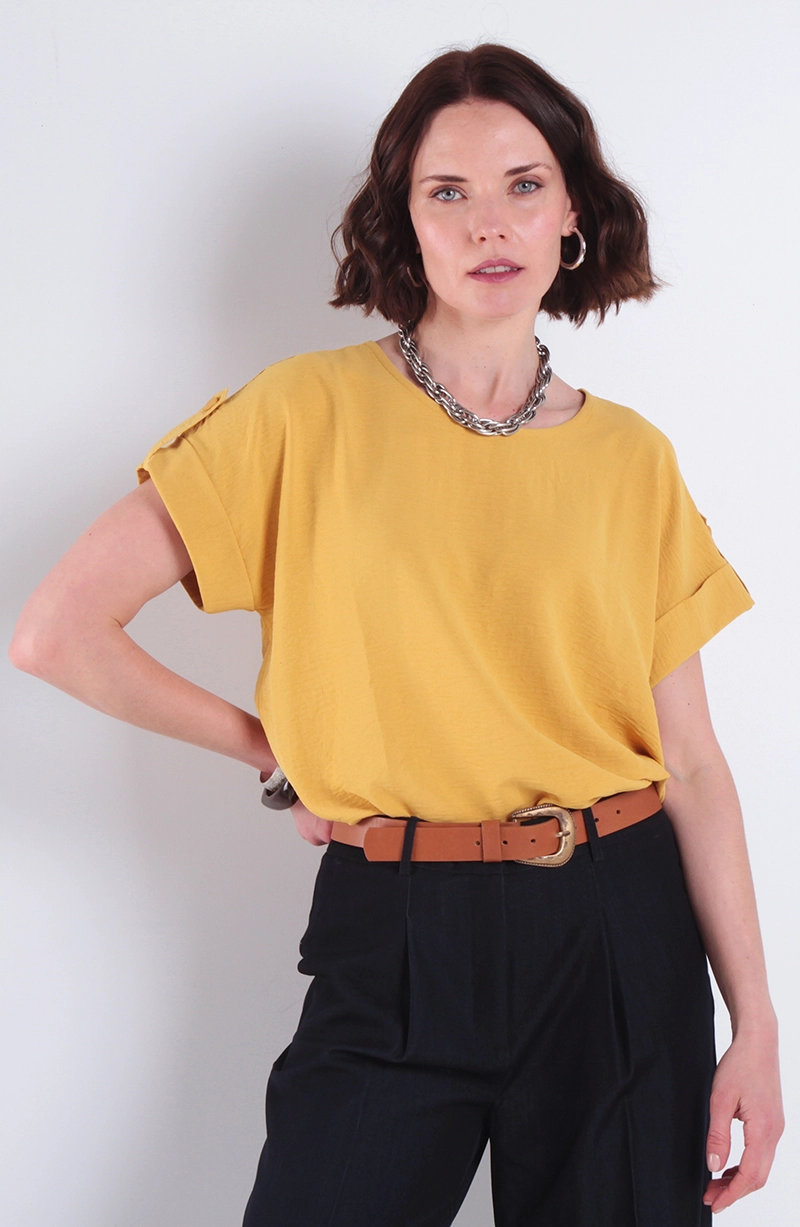 BLUSA MANGA CORTA ESCOTE REDONDO - 1