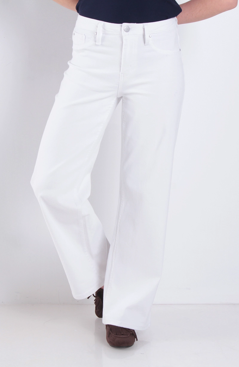 JEANS MUJER WIDE LEG TIRO ALTO PRETINA BASICA 1 BOTON - 1