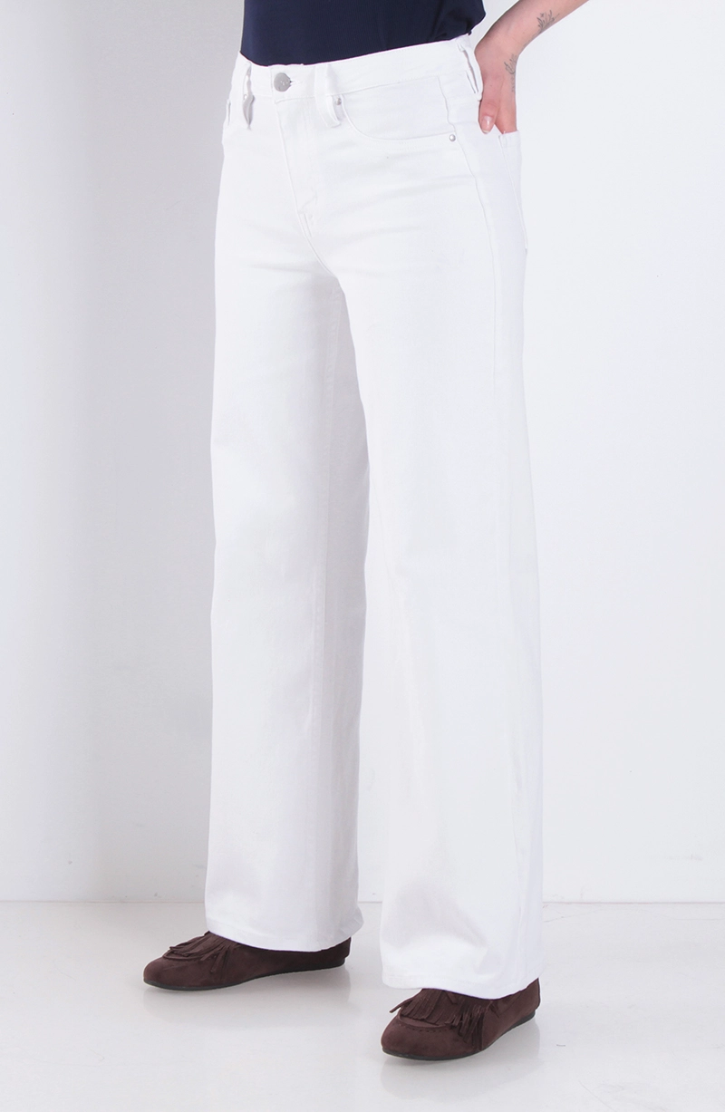 JEANS MUJER WIDE LEG TIRO ALTO PRETINA BASICA 1 BOTON - 4