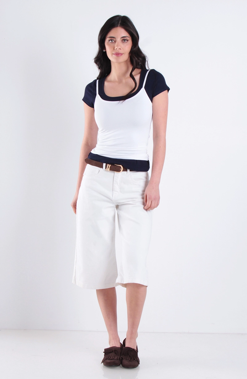 POLERA MANGA CORTA ESCOTE CUADRADO RIB 5X2 - 3