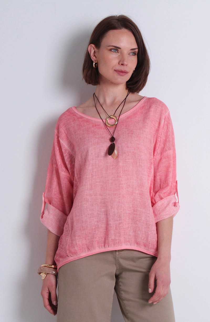 POLERA LINO MANGA 3/4 ESCOTE V - 1