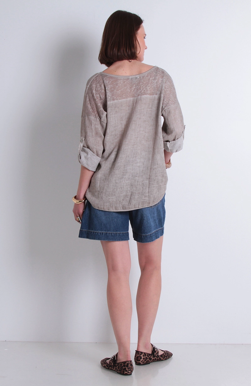 POLERA LINO MANGA 3/4 ESCOTE V - 3