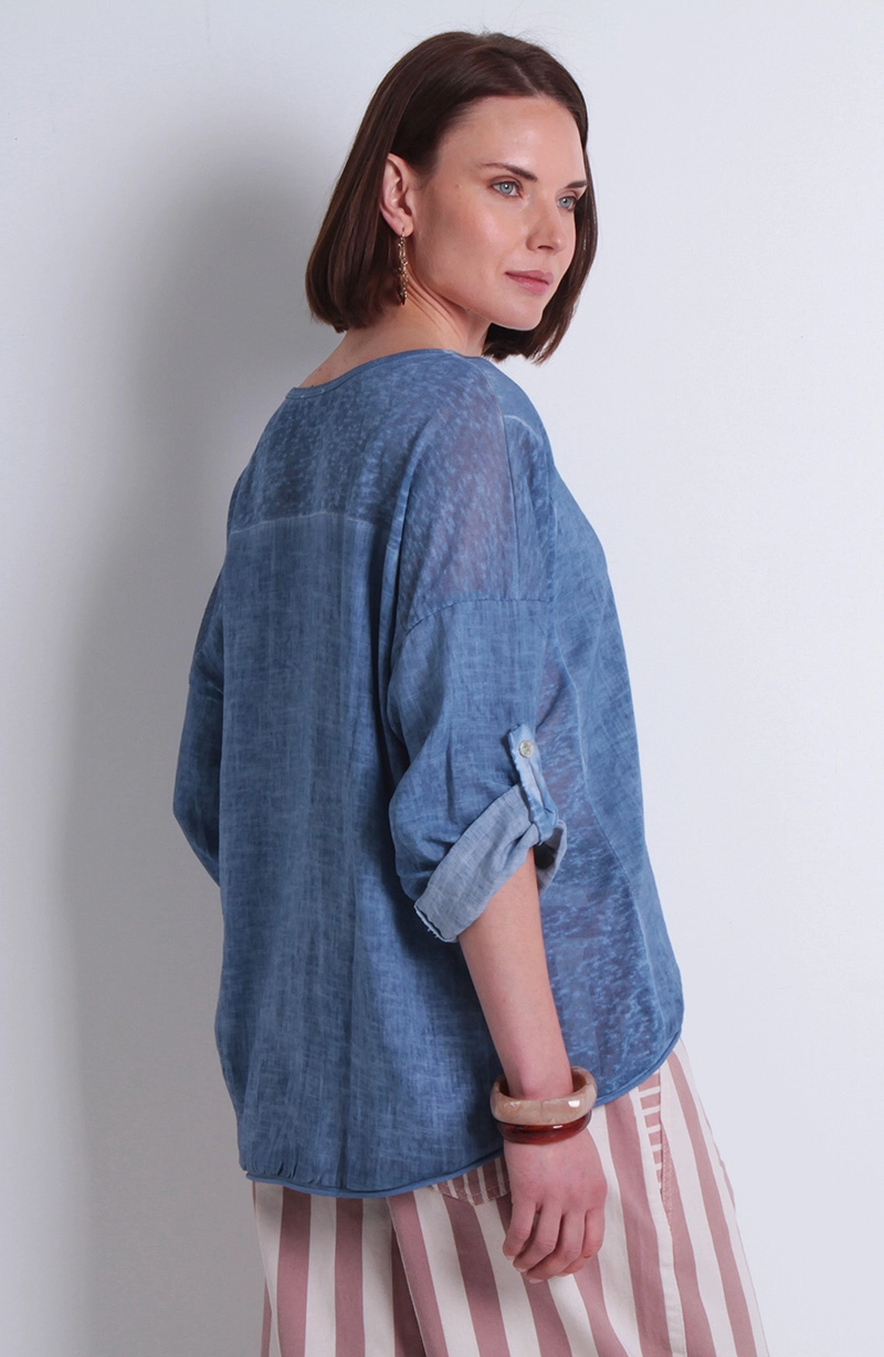POLERA LINO MANGA 3/4 ESCOTE V - 4