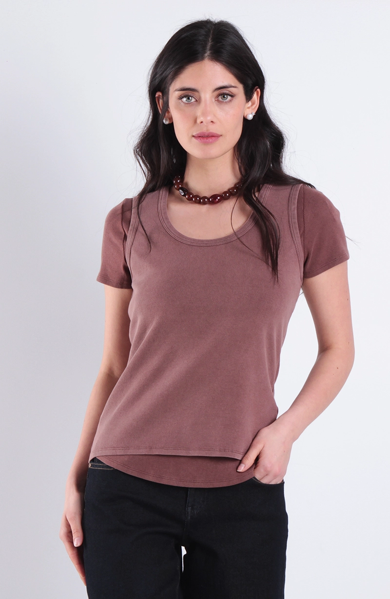 POLERA SIN MANGA ESCOTE REDONDO ACID WASH - 1