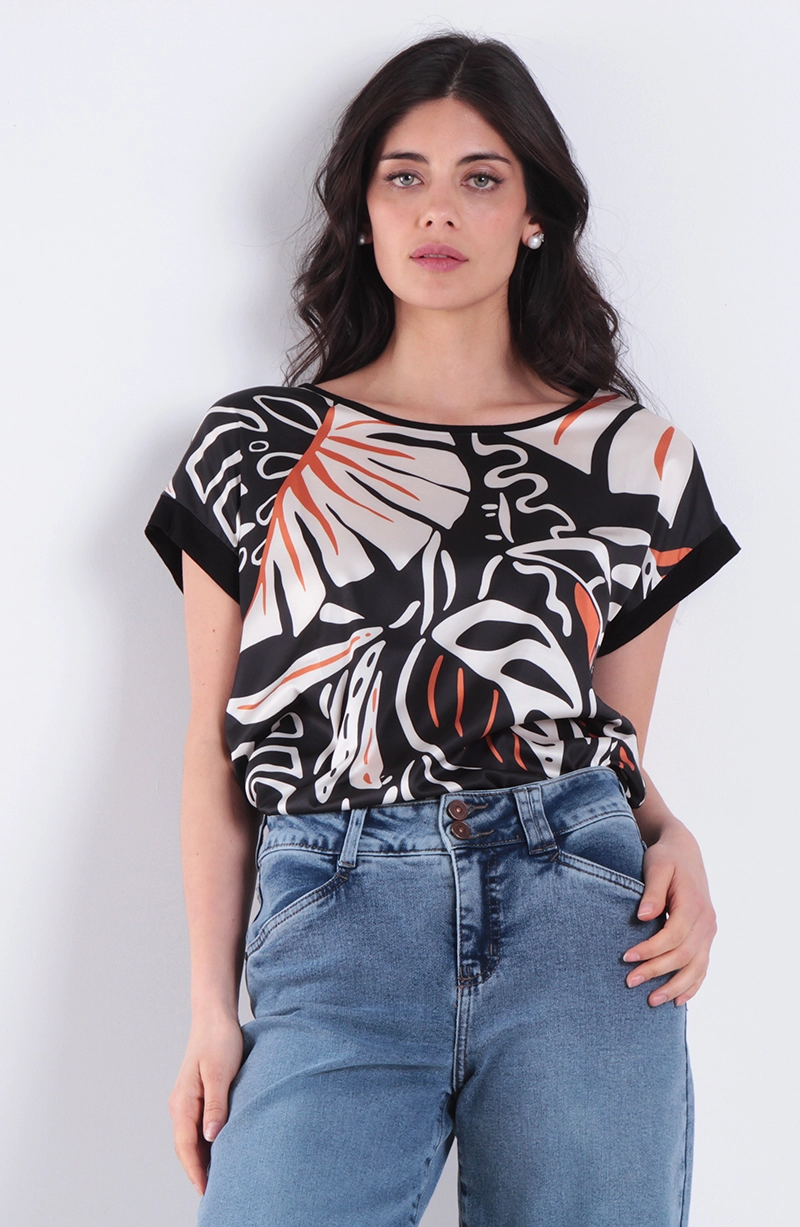 POLERA ESTAMPADA MANGA CORTA ESCOTE REDONDO - 1