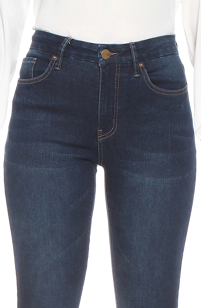 JEANS MUJER  SLIM TIRO ALTO PRETINA BASICA 1 BOTON - 2