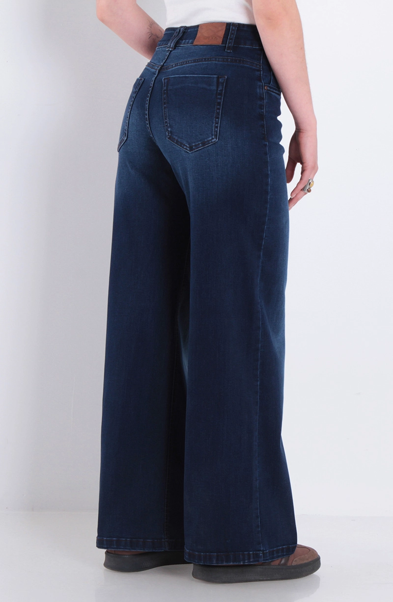 JENAS MUJER WIDE TIRO ALTO PRETINA BASICA UN BOTON - 4