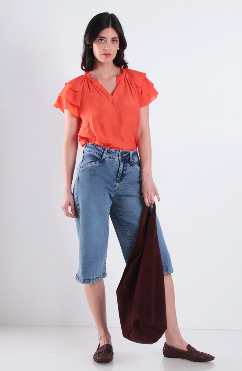BLUSA MANGA CORTA ESCOTE V - 3