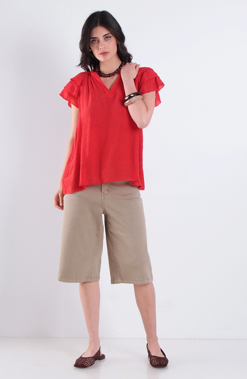 BLUSA MANGA CORTA ESCOTE V - 3