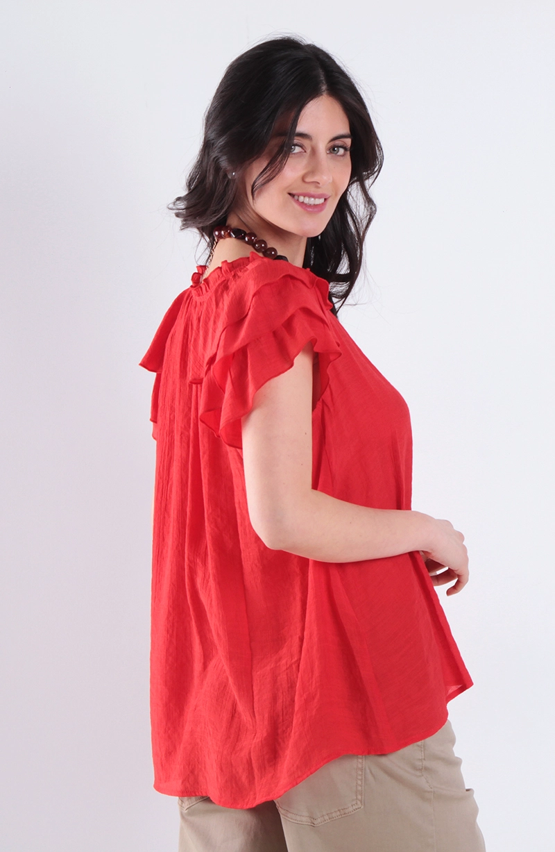 BLUSA MANGA CORTA ESCOTE V - 4
