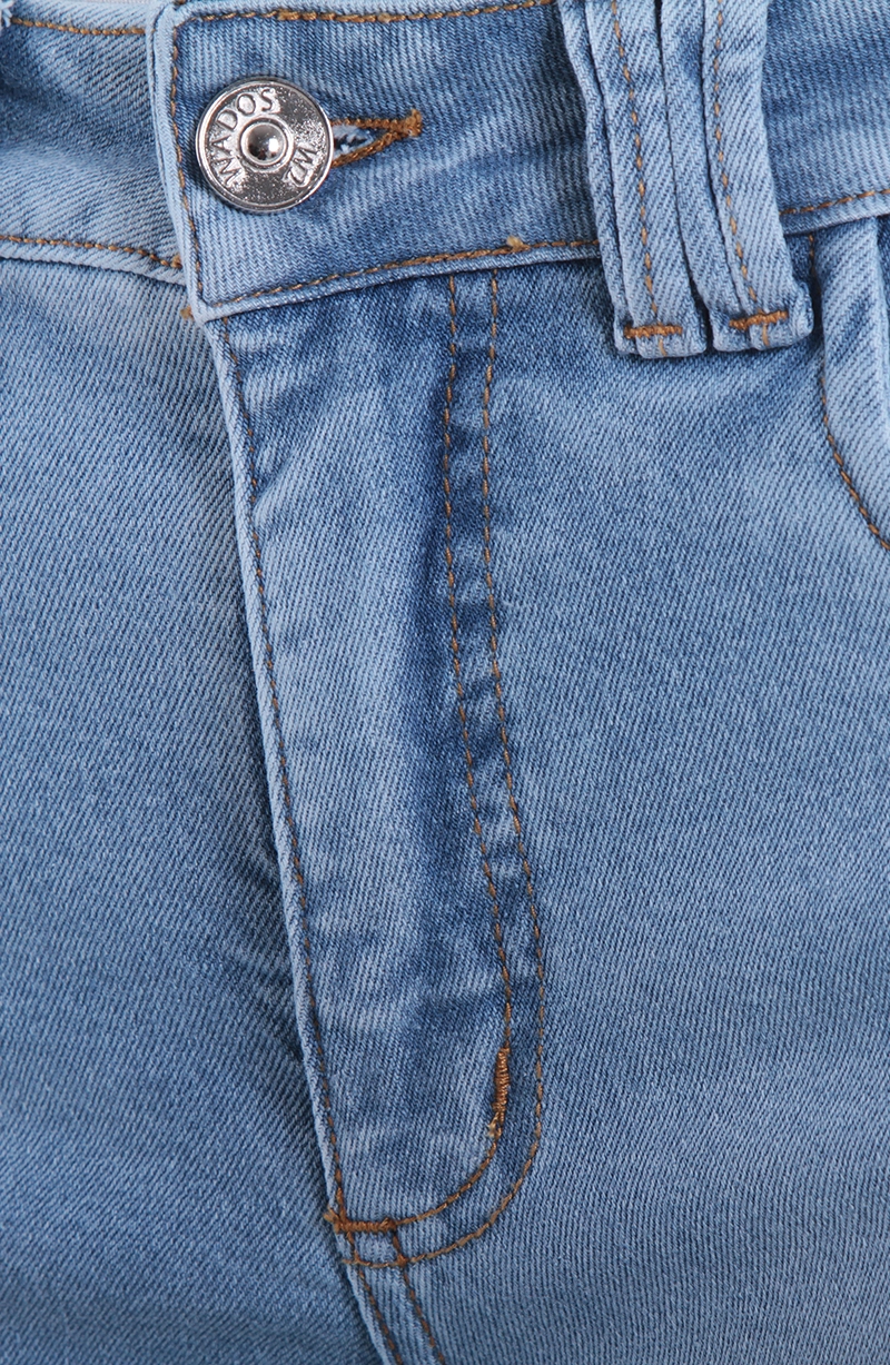 JEANS MUJER WIDE TIRO MEDIO PRETINA BASICA UN BOTON - 2