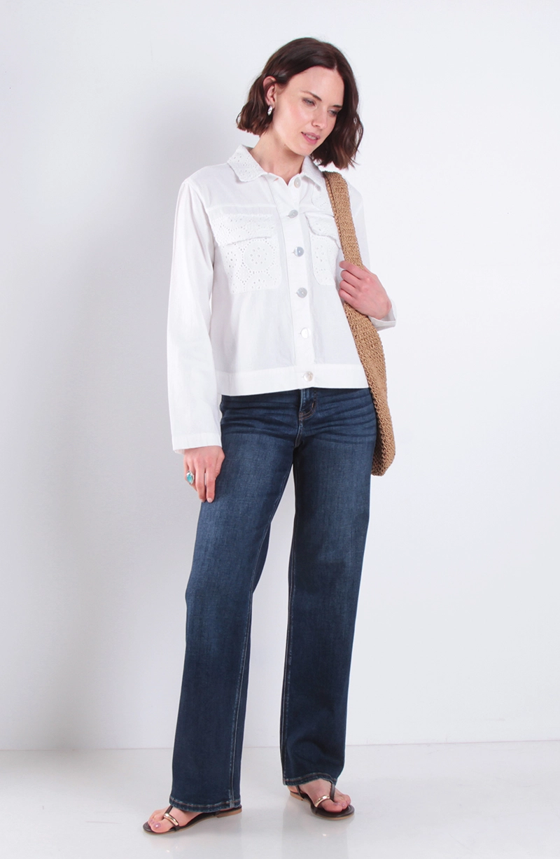 CHAQUETA MANGA LARGA EMBROIDERY CON BOLSILLOS - 3