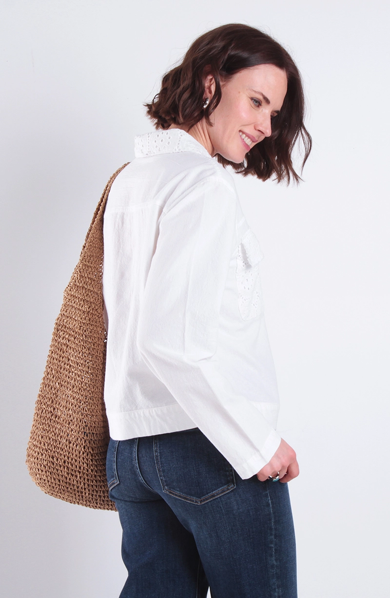CHAQUETA MANGA LARGA EMBROIDERY CON BOLSILLOS - 4