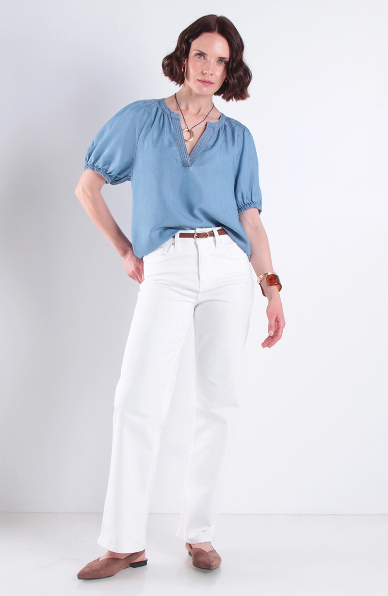 BLUSA LYOCELL MANGA CORTA ESCOTE V - 3