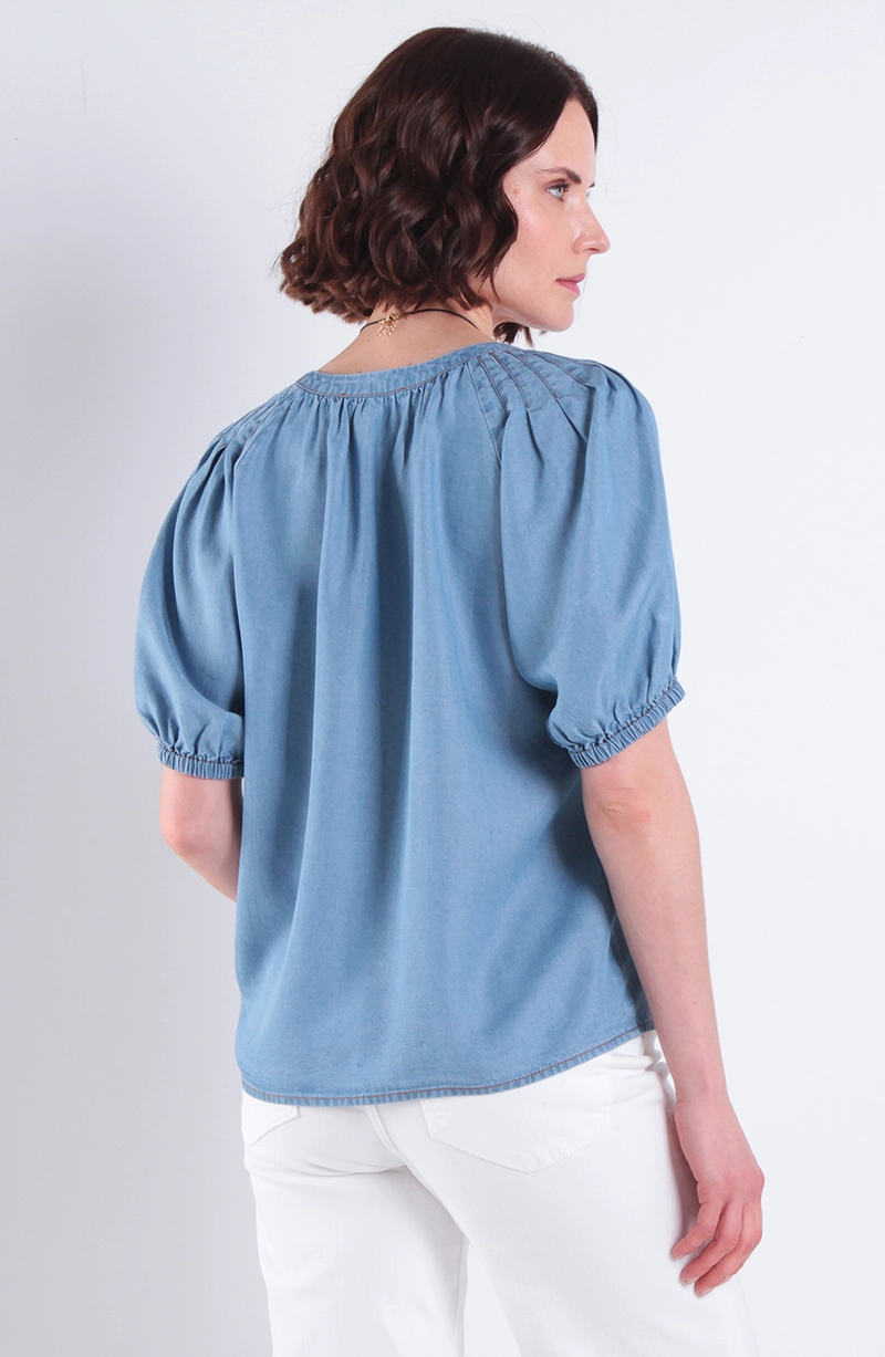 BLUSA LYOCELL MANGA CORTA ESCOTE V - 4