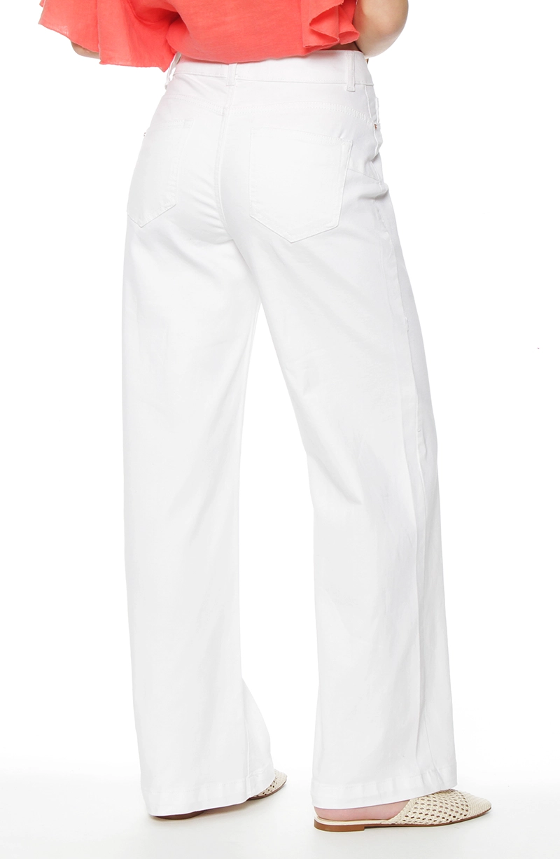 JEANS MUJER  WIDE LEG TIRO ALTO PRETINA BASICA 1 BOTON - 4