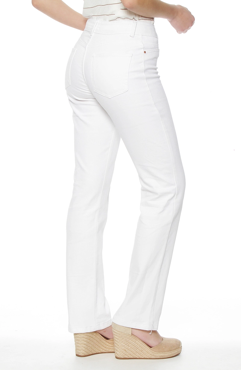 JEANS MUJER RECTO TIRO ALTO  PRETINA BASICA 1 BOTON - 4