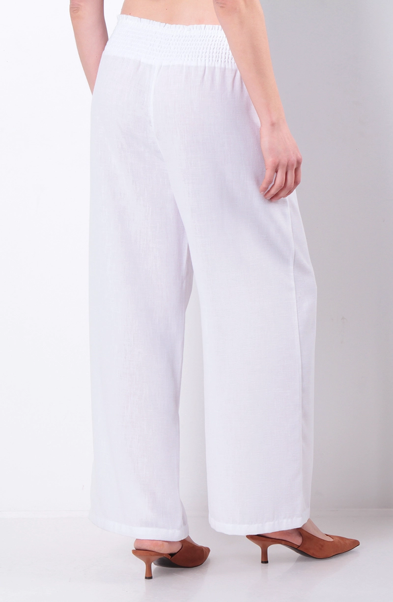PANTALON WIDE LEG TIRO ALTO PRETINA ELASTICADA - 4