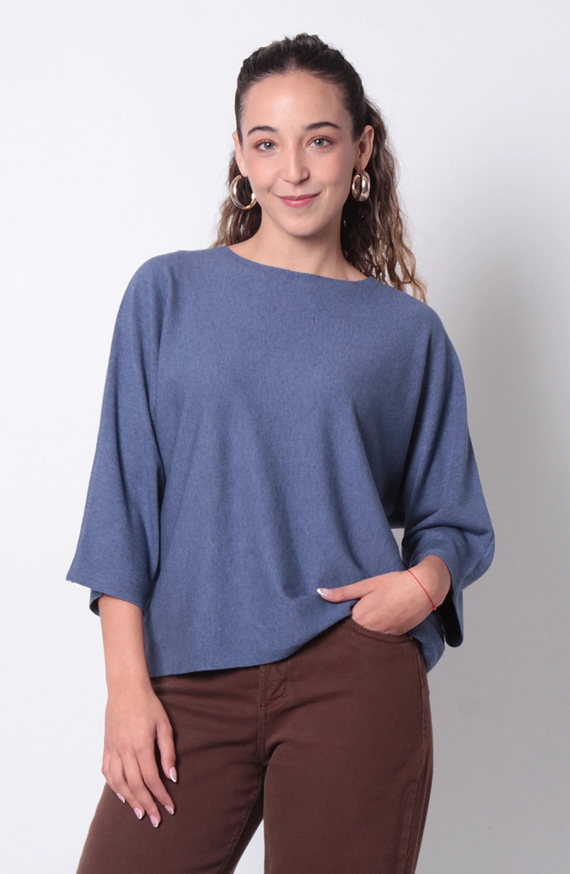 SWEATER MANGA 3/4 ESCOTE REDONDO - 1