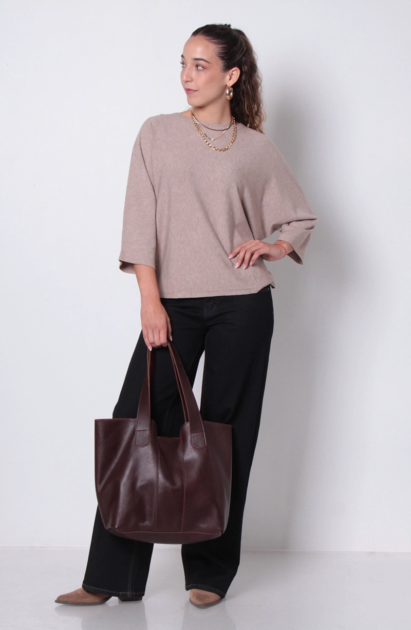SWEATER MANGA 3/4 ESCOTE REDONDO - 3