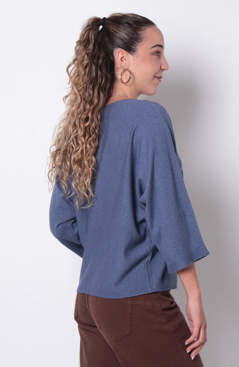 SWEATER MANGA 3/4 ESCOTE REDONDO - 4