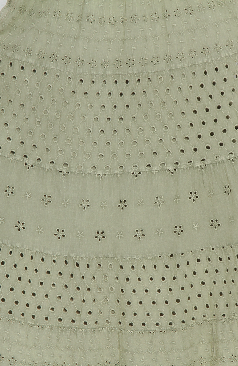 FALDA LARGA BRODERY CON CORTE CINTURA ELASTICADA - 2