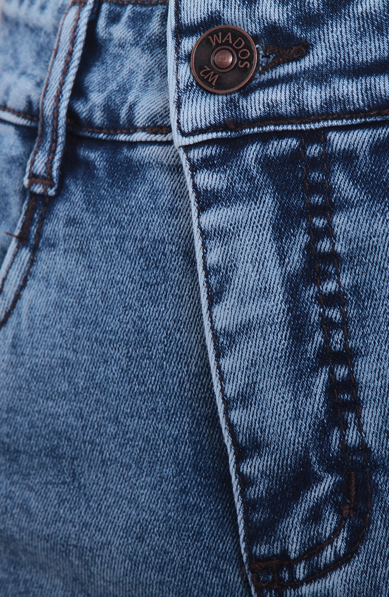 JEANS MUJER WIDE TIRO ALTO  PRETINA PIERNA CON CORTE COSTADO - 2
