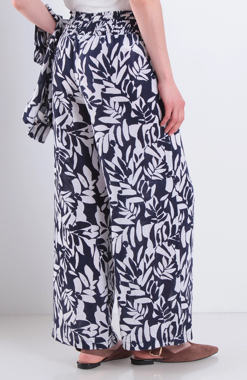 PANTALON ESTAMPADO WIDE LEG TIRO ALTO PRETINA ELASTICADA - 4
