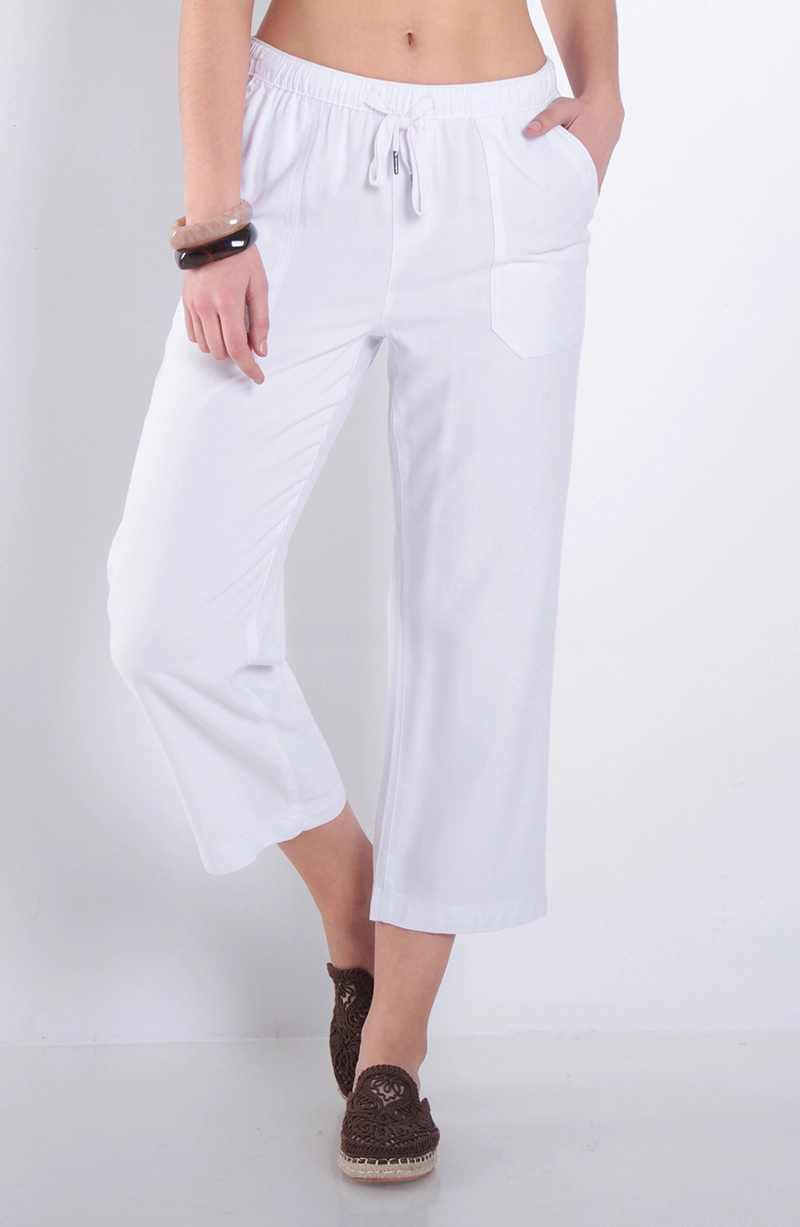 PANTALON CROP TIRO ALTO PRETINA ELASTICADA - 1
