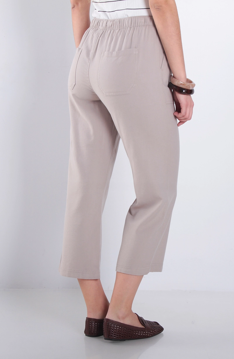 PANTALON CROP TIRO ALTO PRETINA ELASTICADA - 4