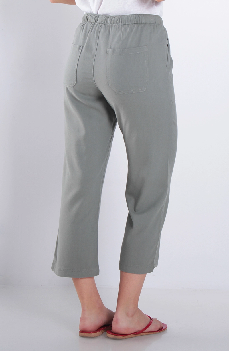 PANTALON CROP TIRO ALTO PRETINA ELASTICADA - 4