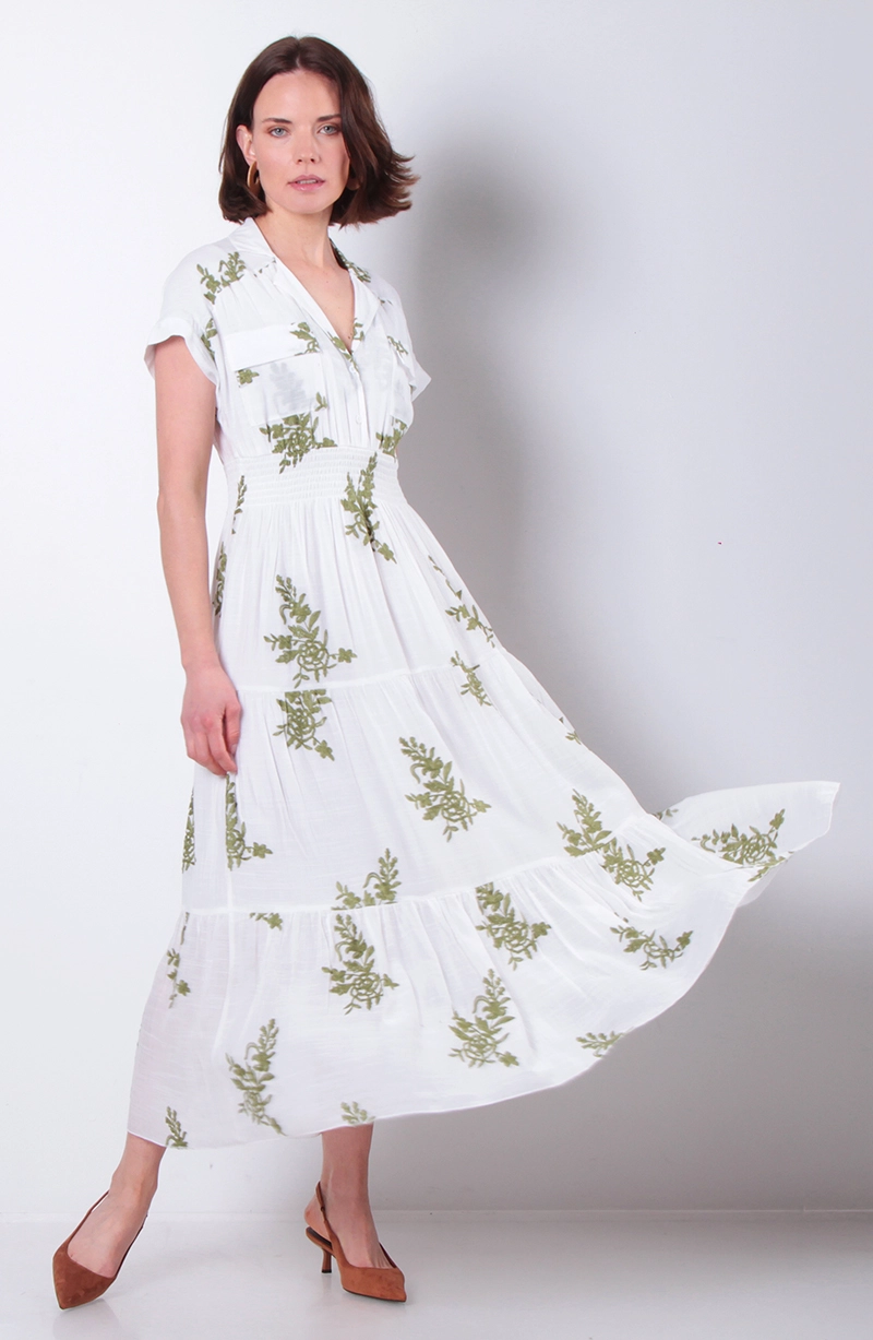 VESTIDO BORDADO MARGA CORTA CON BOLSILLO - 1