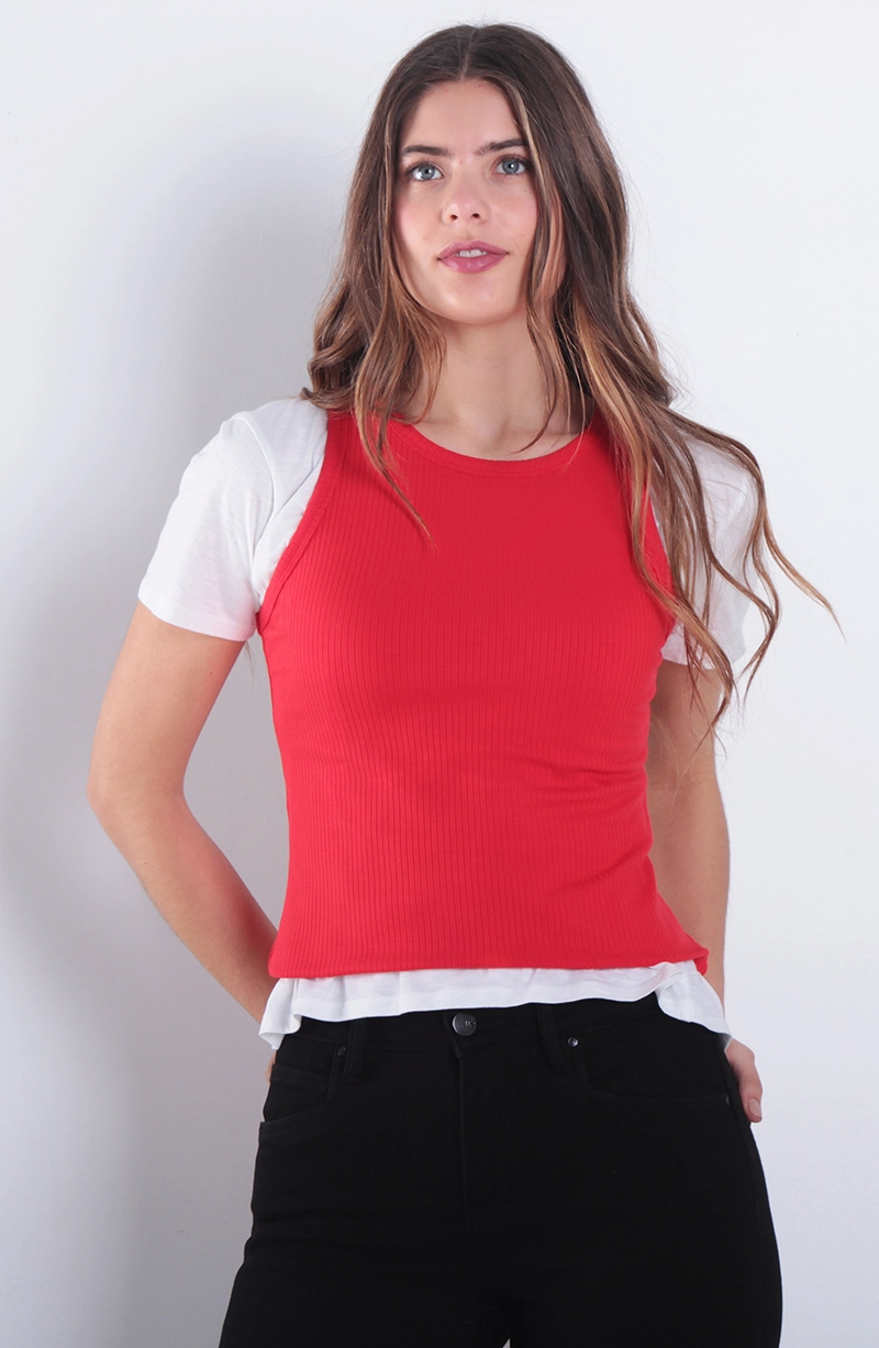 POLERA SIN MANGA ESCOTE REDONDO RIB 5X2 - 1